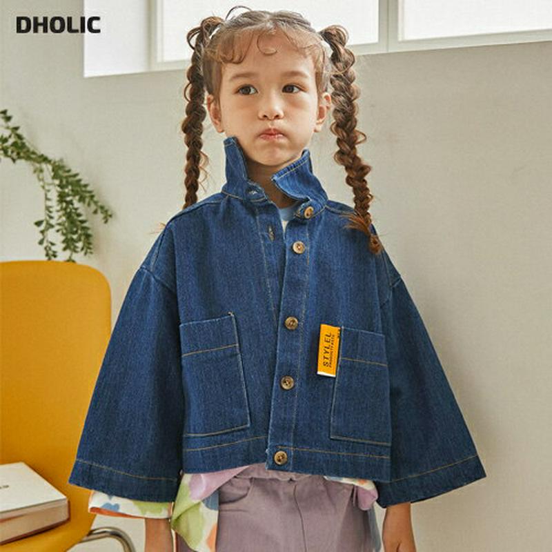 【新作10%OFF】クロップドデニムシャツ・u06050 キッズ【3~8才】【bl】【トップス シャツ デニムシャツ デニム ク