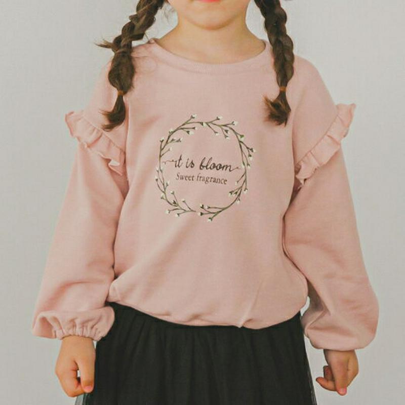 【新作10%OFF】ロゴフリルスウェット(ピンク)・p005746 キッズ【3~8才】【tops】【トップス スウェット トレー