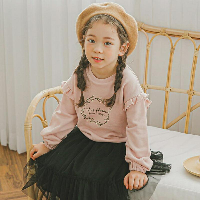 【新作10%OFF】ロゴフリルスウェット(ピンク)・p005746 キッズ【3~8才】【tops】【トップス スウェット トレー