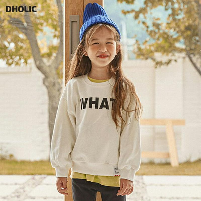 【新作10%OFF】WHATスウェット・u06065 キッズ【3~8才】【tops】【トップス スウェット トレーナー 長袖 ロ