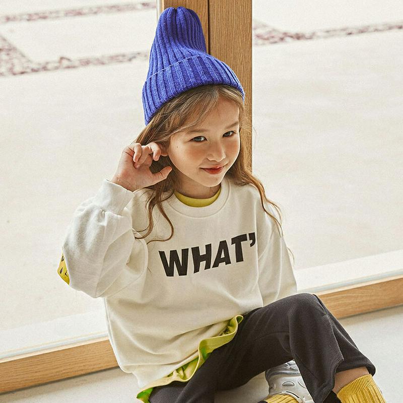 【新作10%OFF】WHATスウェット・u06065 キッズ【3~8才】【tops】【トップス スウェット トレーナー 長袖 ロ