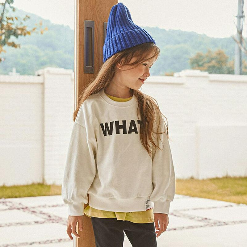 【新作10%OFF】WHATスウェット・u06065 キッズ【3~8才】【tops】【トップス スウェット トレーナー 長袖 ロ