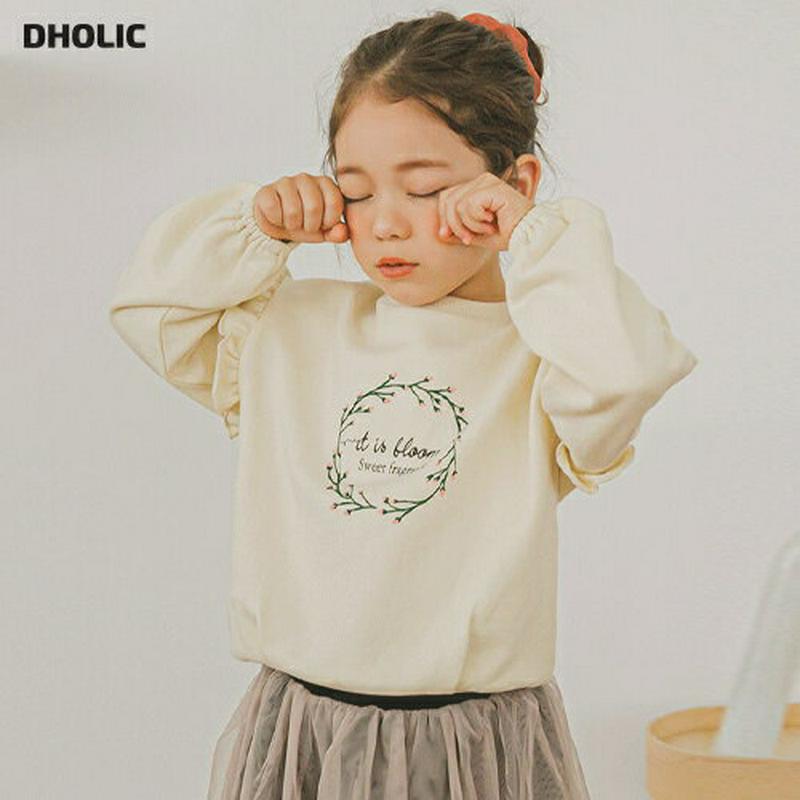 【新作10%OFF】ロゴフリルスウェット(クリーム)・p005749 キッズ【3~8才】【tops】【トップス スウェット トレ