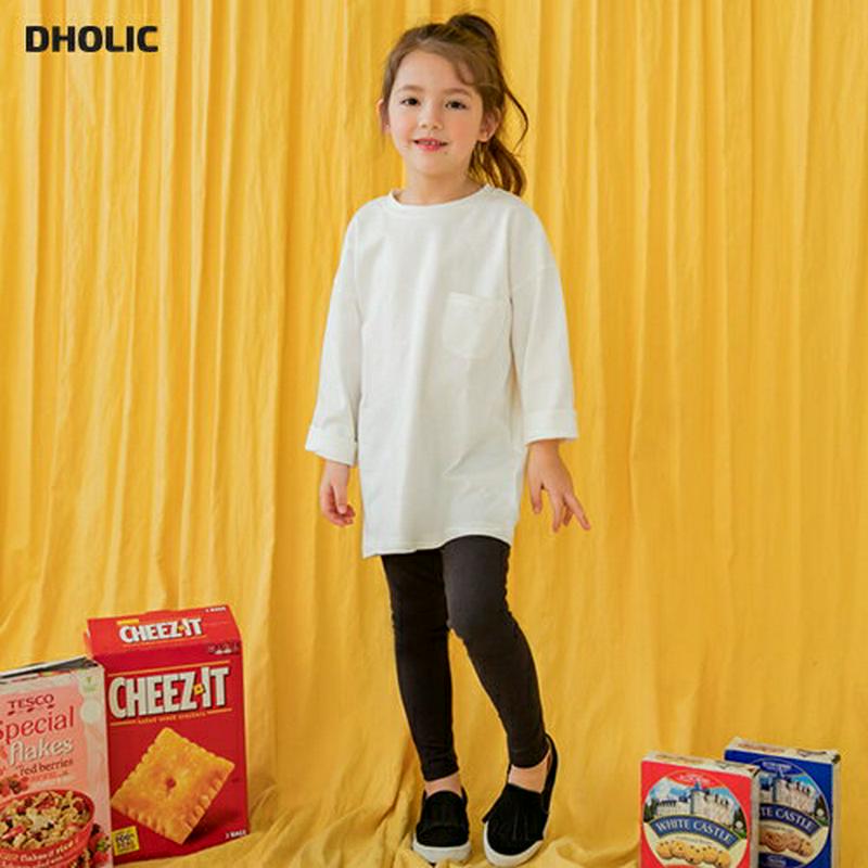 ポケットTシャツ&レギンスSET(ホワイト/ブラック)・p005646 キッズ【3~8才】【set】【セットアップ セット se