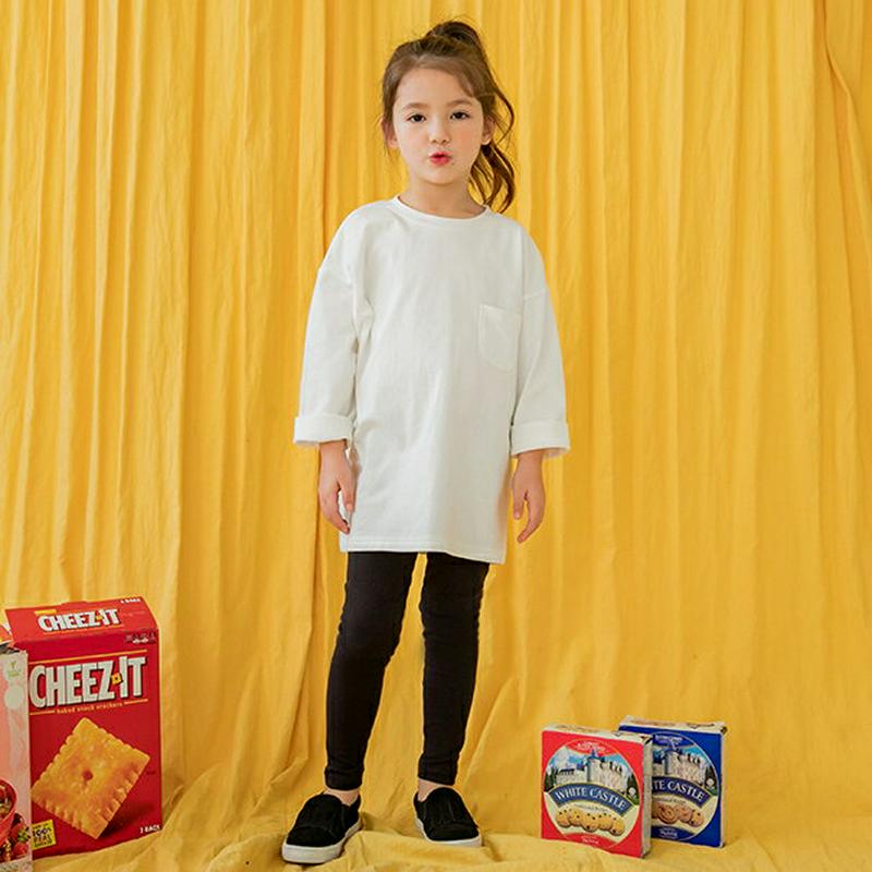 ポケットTシャツ&レギンスSET(ホワイト/ブラック)・p005646 キッズ【3~8才】【set】【セットアップ セット se