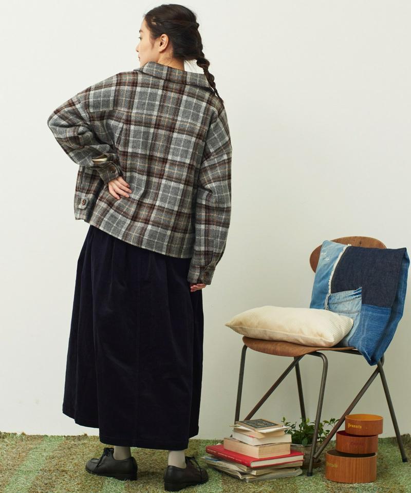 〇mat 英国羊毛風チェック CPOブルゾン（mat quotidien）