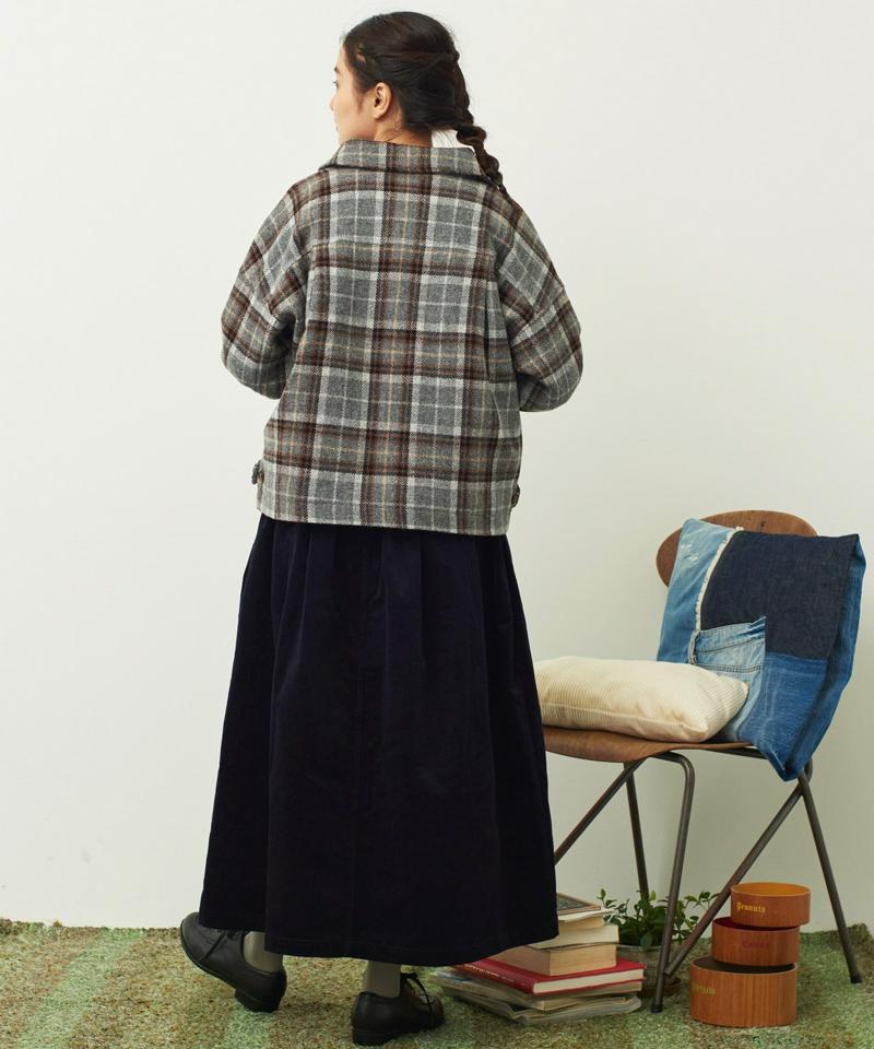〇mat 英国羊毛風チェック CPOブルゾン（mat quotidien）