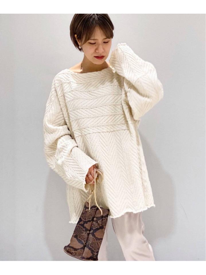 【R JUBILEE/アール ジュビリー】 HERRINGBONE PULLOVER:カットソー
