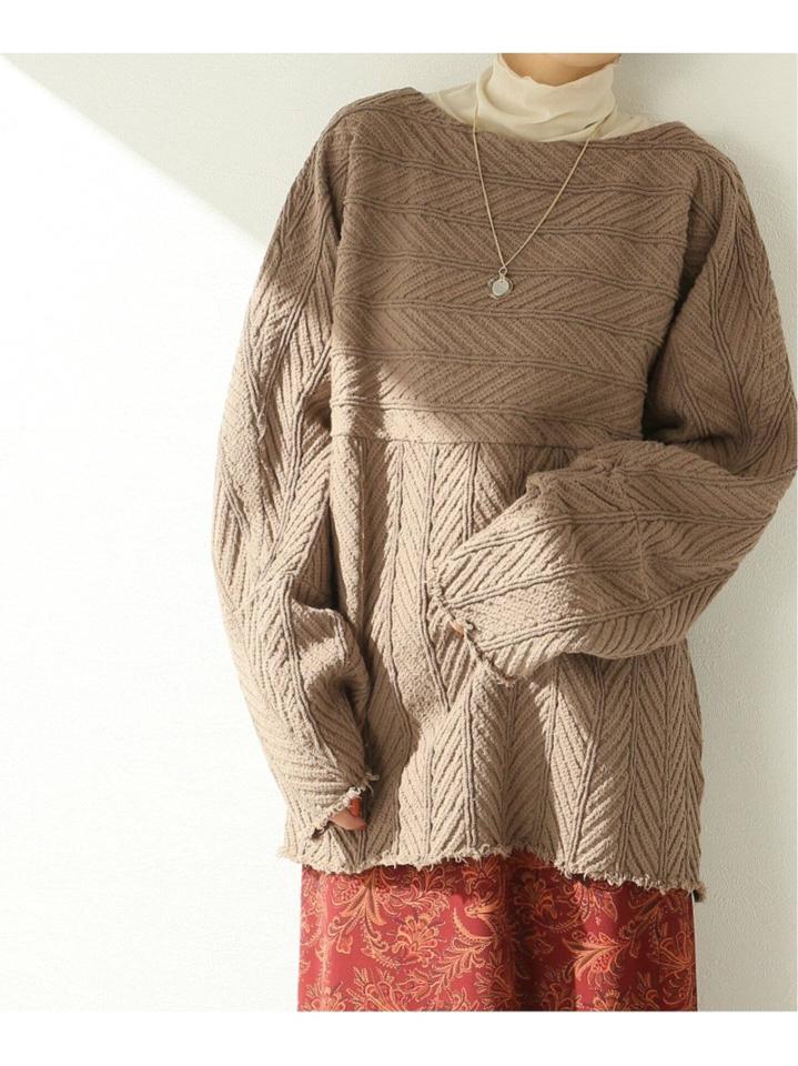 【R JUBILEE/アール ジュビリー】 HERRINGBONE PULLOVER:カットソー