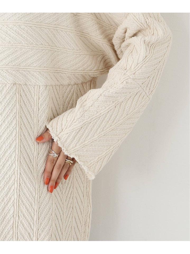 【R JUBILEE/アール ジュビリー】 HERRINGBONE PULLOVER:カットソー
