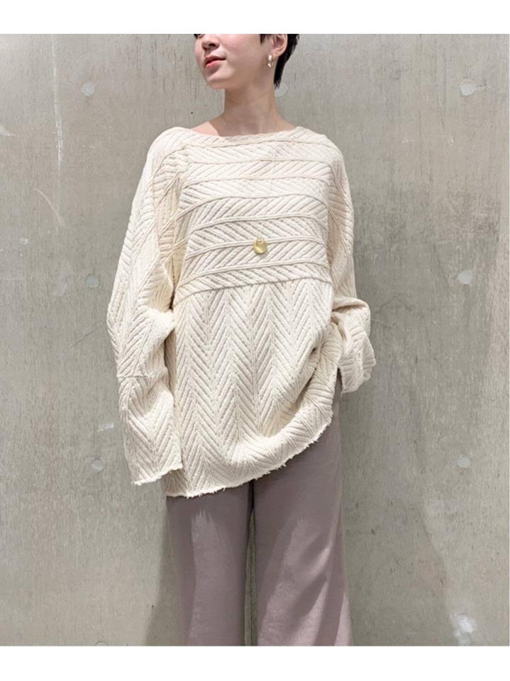 【R JUBILEE/アール ジュビリー】 HERRINGBONE PULLOVER:カットソー