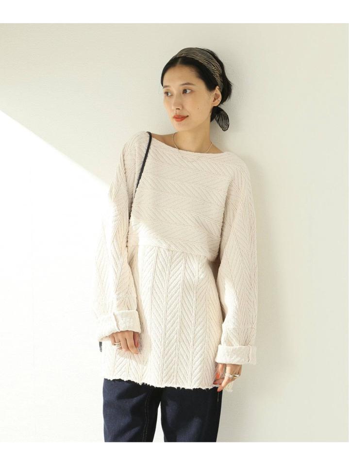 【R JUBILEE/アール ジュビリー】 HERRINGBONE PULLOVER:カットソー