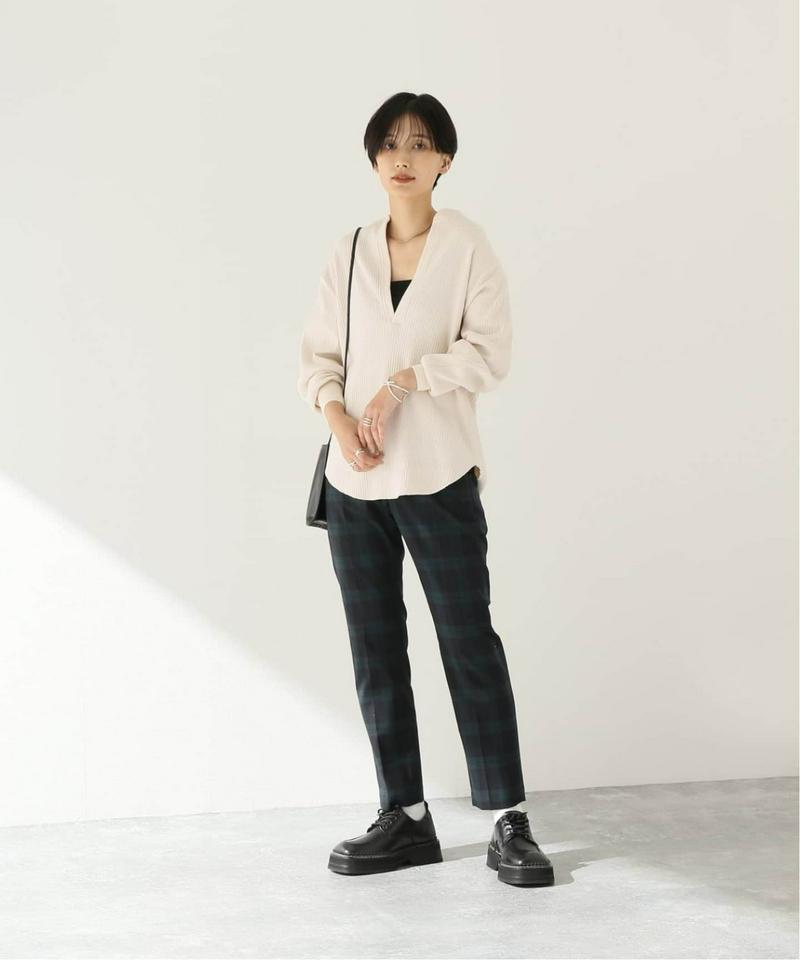 《追加》【CLANE/クラネ】HEAVY RIB V NECK TOPS：カットソー◆2（JOURNAL STANDARD）