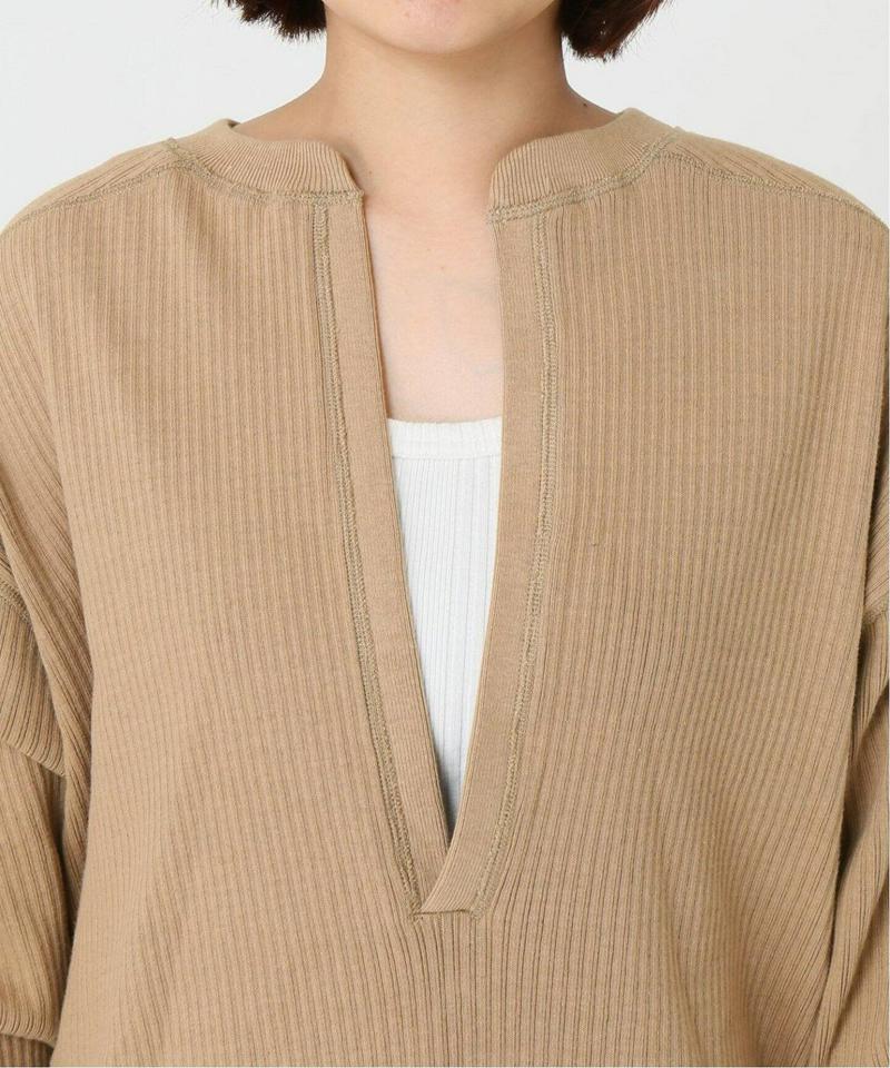 《追加》【CLANE/クラネ】HEAVY RIB V NECK TOPS：カットソー◆2（JOURNAL STANDARD）