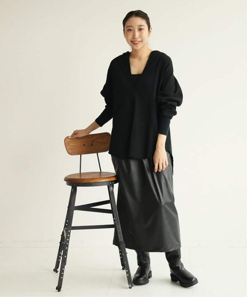 《追加》【CLANE/クラネ】HEAVY RIB V NECK TOPS：カットソー◆2（JOURNAL STANDARD）