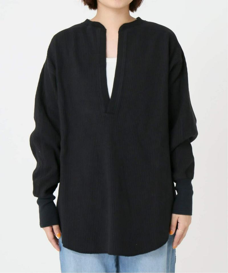 《追加》【CLANE/クラネ】HEAVY RIB V NECK TOPS：カットソー◆2（JOURNAL STANDARD）