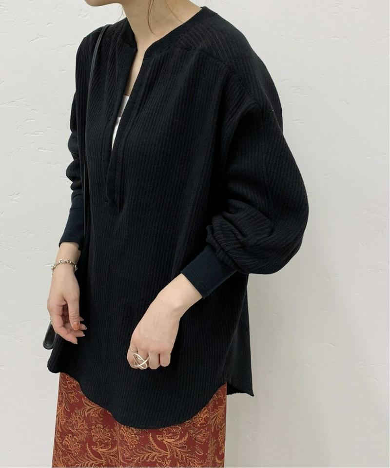 《追加》【CLANE/クラネ】HEAVY RIB V NECK TOPS：カットソー◆2（JOURNAL STANDARD）
