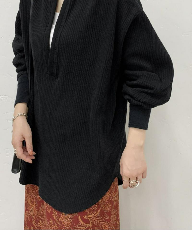 《追加》【CLANE/クラネ】HEAVY RIB V NECK TOPS：カットソー◆2（JOURNAL STANDARD）