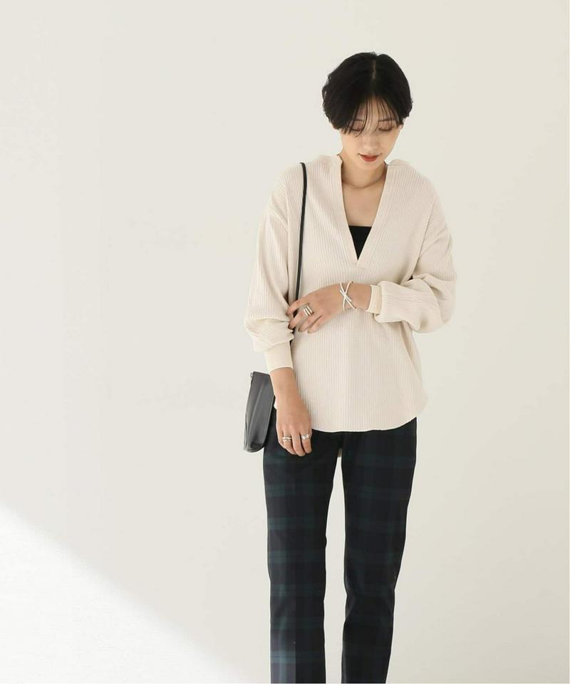 《追加》【CLANE/クラネ】HEAVY RIB V NECK TOPS：カットソー◆2（JOURNAL STANDARD）