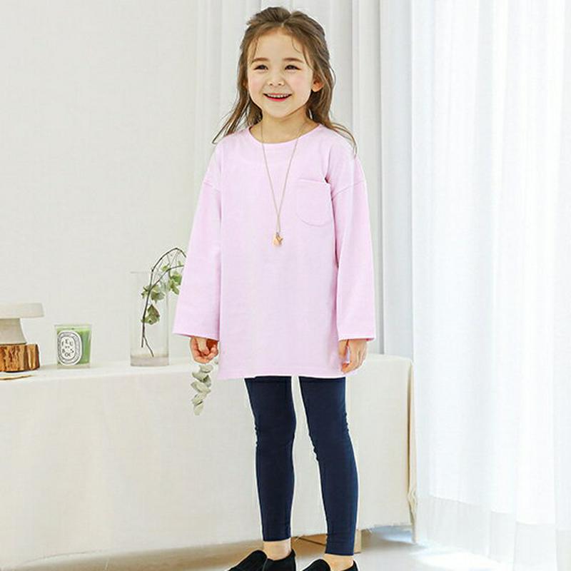【新作10%OFF】ポケットTシャツ&レギンスSET(ピンク/ネイビー)・p005647 キッズ【3~8才】【set】【セット 