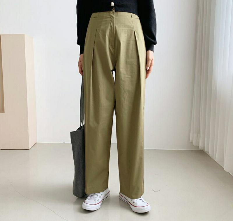 【新作10%OFF】タックコットンパンツ・全3色・t60948 レディース【pt】【韓国 ファッション ボトムス ズボン パンツ