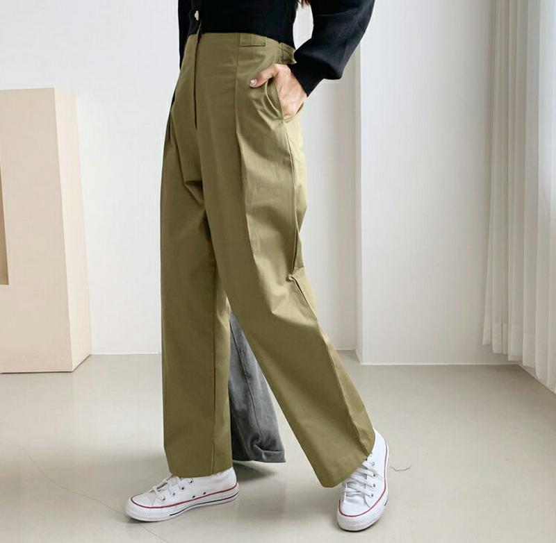 【新作10%OFF】タックコットンパンツ・全3色・t60948 レディース【pt】【韓国 ファッション ボトムス ズボン パンツ