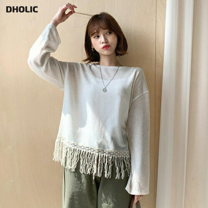 【新作10%OFF】フリンジヘムTシャツ・全2色・t60920 レディース【tops】【韓国 ファッション トップス Tシャツ 