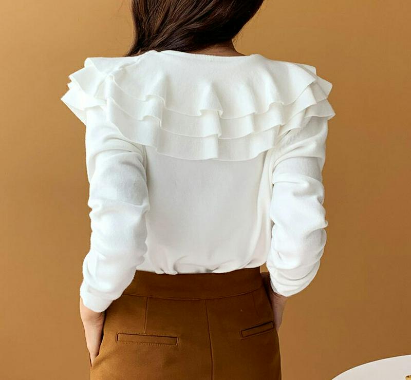 【新作10%OFF】ティアードネックニット・全3色・b60871 レディース【tops】【韓国 ファッション トップス ニット 