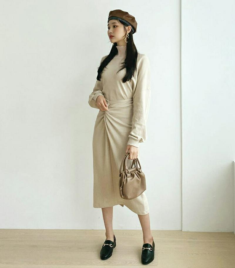 【新作10%OFF】ボートネックスウェット&ツイストスカートSET・全4色・t56877 レディース【ops】【韓国 ファッショ