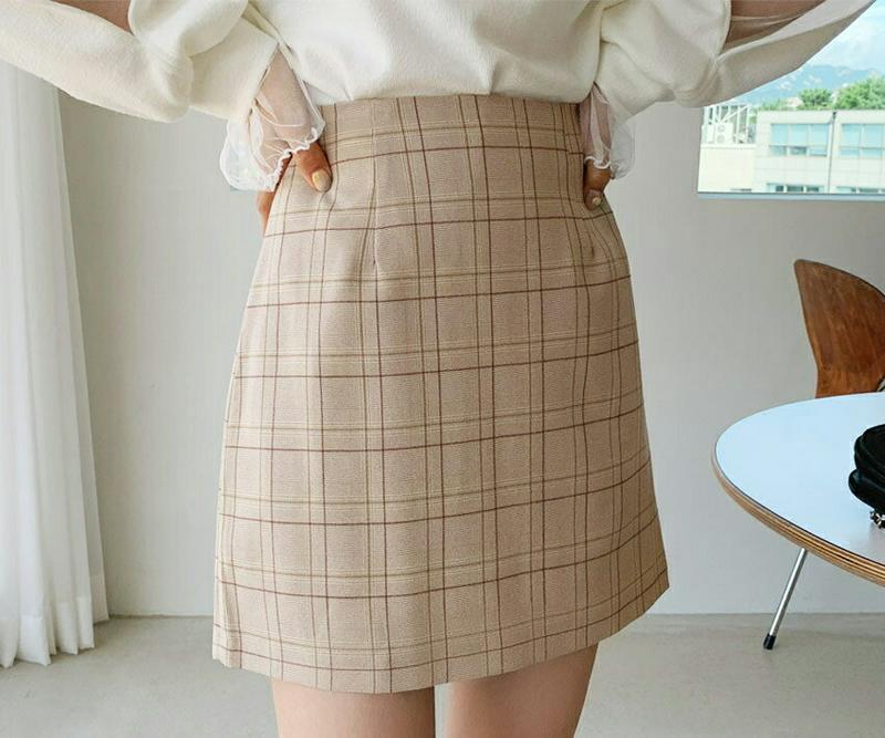 チェックミニスカート・全2色・t61117 レディース【sk】【韓国 ファッション ボトムス スカート ミニ丈 ミニスカート チ