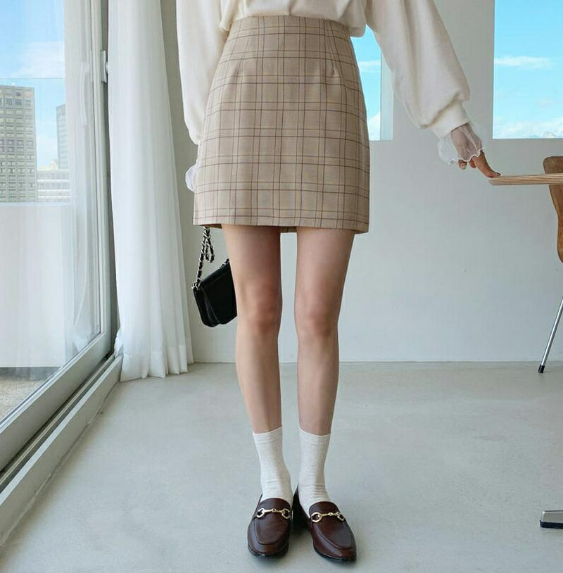 チェックミニスカート・全2色・t61117 レディース【sk】【韓国 ファッション ボトムス スカート ミニ丈 ミニスカート チ