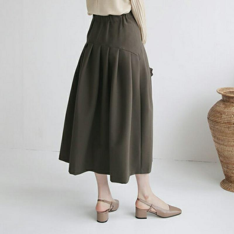 ボリュームタックスカート・全3色・b64137 レディース【sk】【韓国 ファッション ボトムス スカート ロング丈 ロングスカ