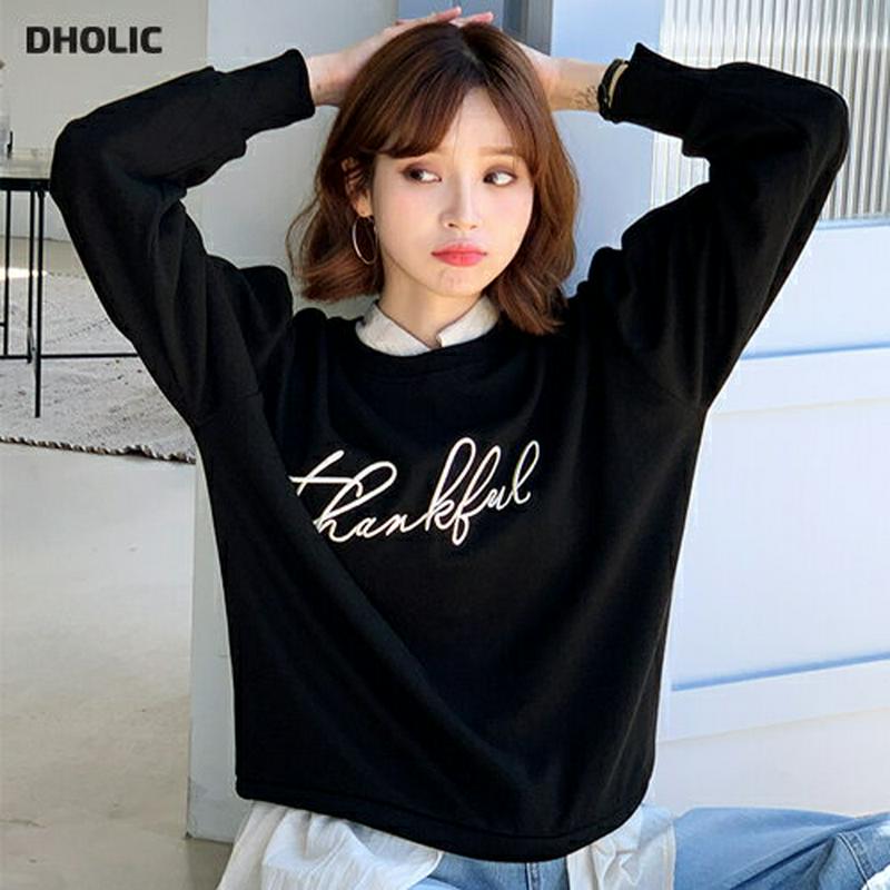 刺繍レタリングパフスウェット・全3色・b61091 レディース【tops】【韓国 ファッション トップス スウェット 長袖 パフ