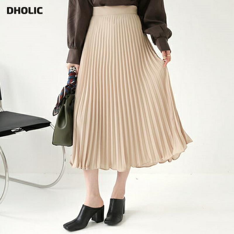 プリーツイージースカート・全5色・b64187 レディース【sk】【韓国 ファッション ボトムス スカート ロング丈 ロングスカ