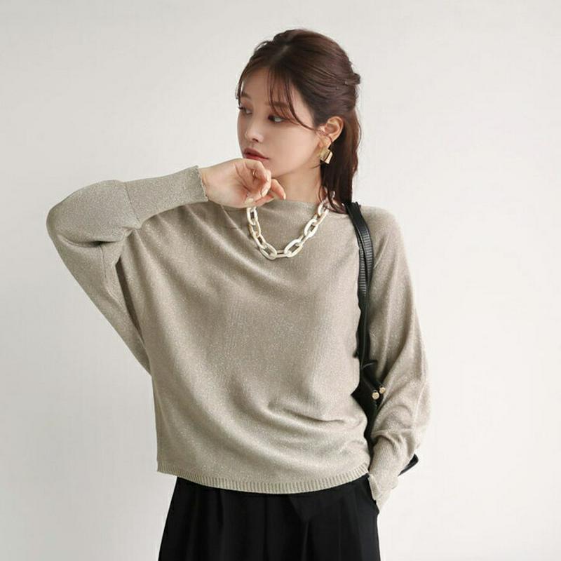 グリッタードルマンニット・全3色・b64117 レディース【tops】【韓国 ファッション トップス ニット ニットトップス 長