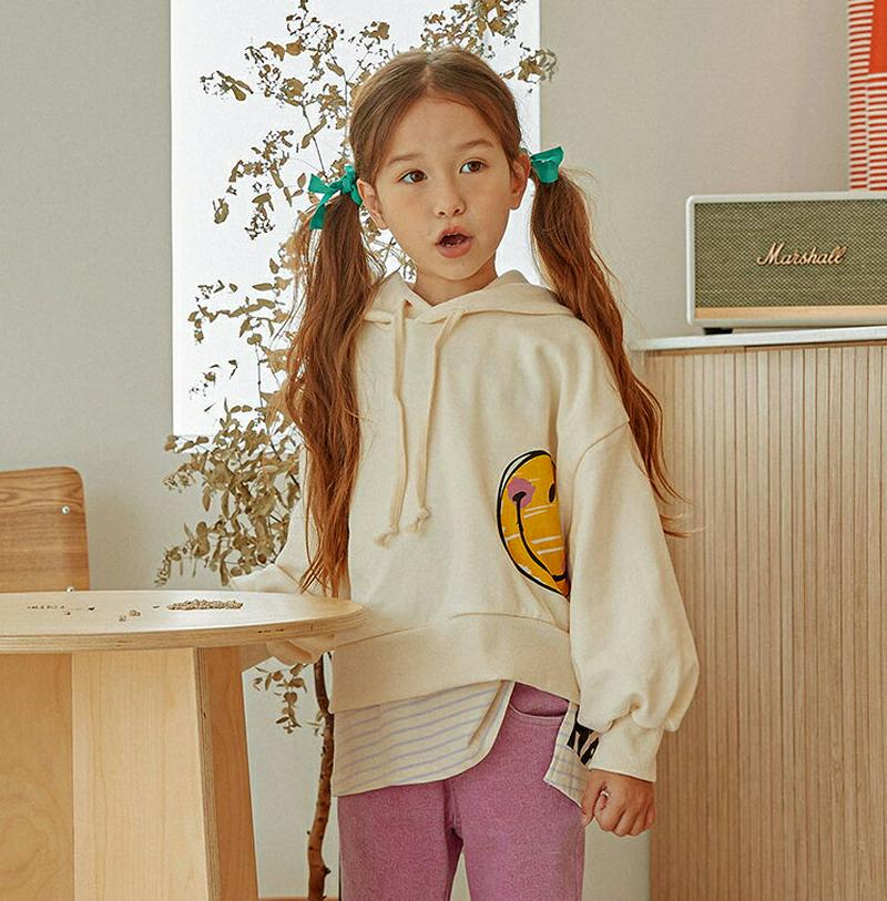 スマイルクロップドフーディ・u06055 キッズ【3~8才】【tops】【トップス フード フーディー パーカー 長袖 クロップ