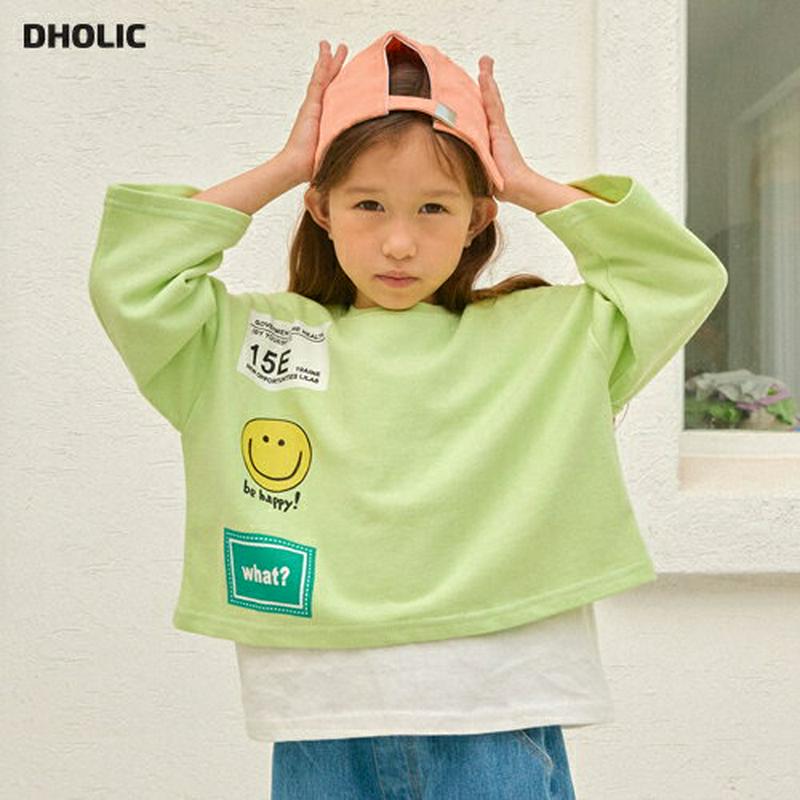 スマイルロゴTシャツ・u06125 キッズ【3~8才】【tops】【トップス Tシャツ 長袖 ロンT スマイル ロゴ カジュアル