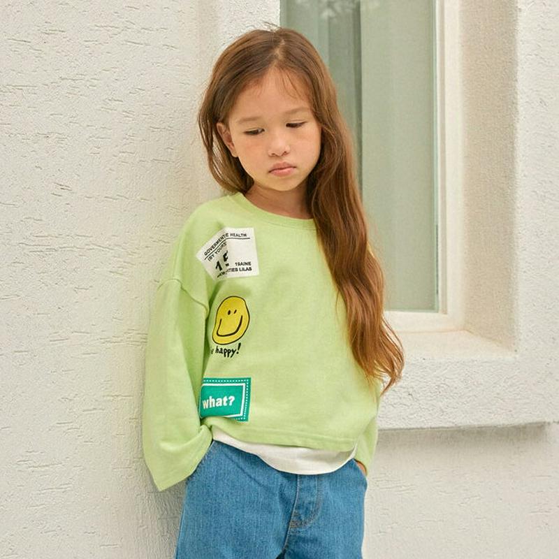 スマイルロゴTシャツ・u06125 キッズ【3~8才】【tops】【トップス Tシャツ 長袖 ロンT スマイル ロゴ カジュアル