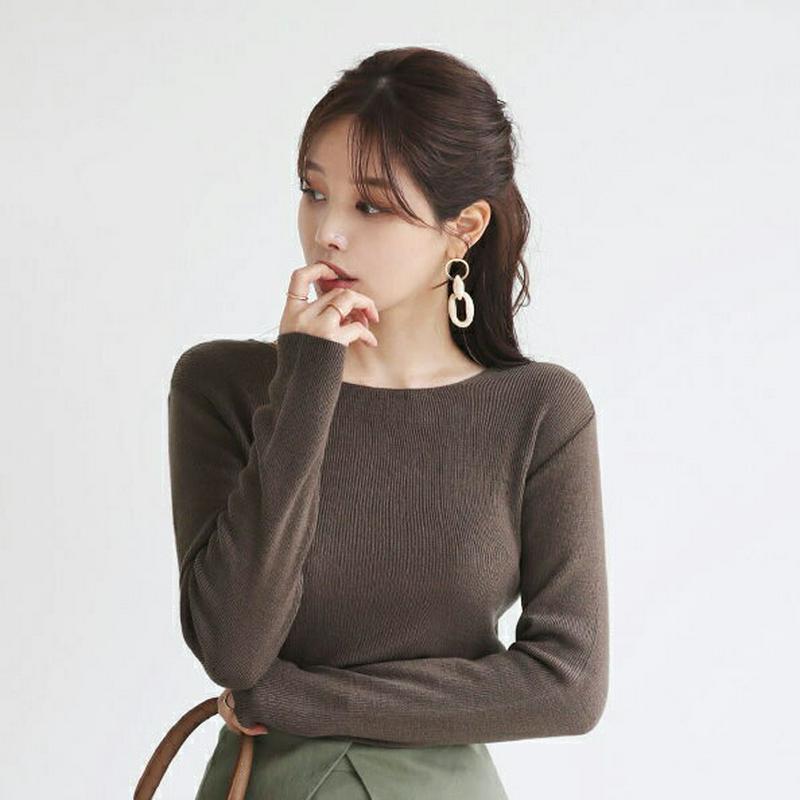 ラウンドネックルーズニット・全5色・b27917 レディース【tops】【韓国 ファッション トップス ニット ニットトップス 