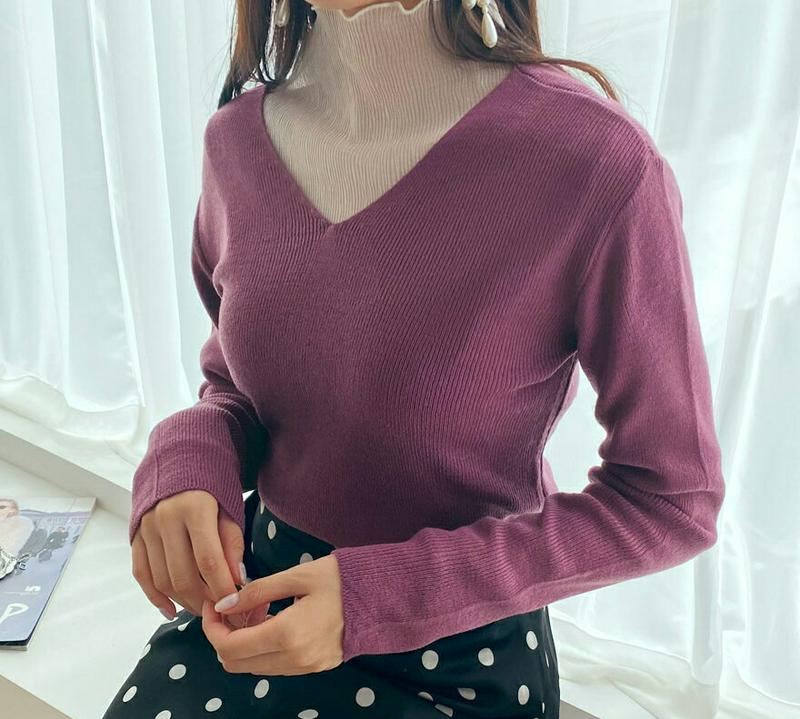 【新作10%OFF】ルーズVネックニット・全5色・b56887 レディース【tops】【韓国 ファッション トップス ニット ニ