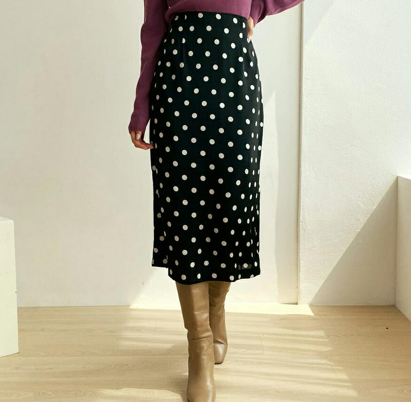 【新作10%OFF】Hラインドットスカート・全3色・b56905 レディース【sk】【韓国 ファッション ボトムス スカート ロ