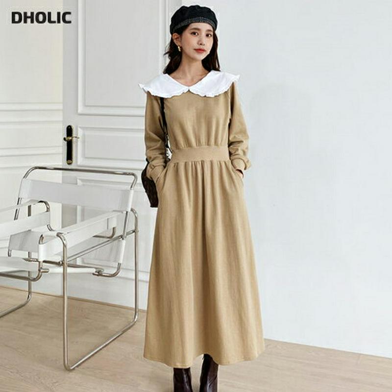 【新作10%OFF】フリルカラーワンピース・全3色・b56884 レディース【ops】【韓国 ファッション ワンピース ロングワ