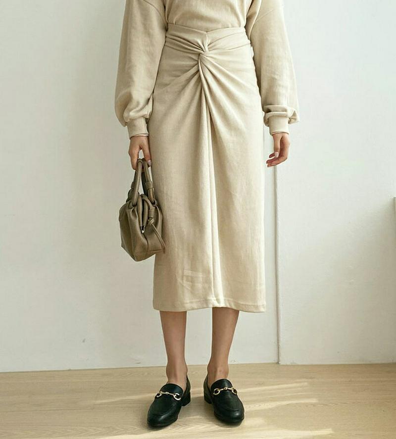 【新作10%OFF】スウェットツイストスカート・全4色・t56878 レディース【sk】【韓国 ファッション ボトムス スカート