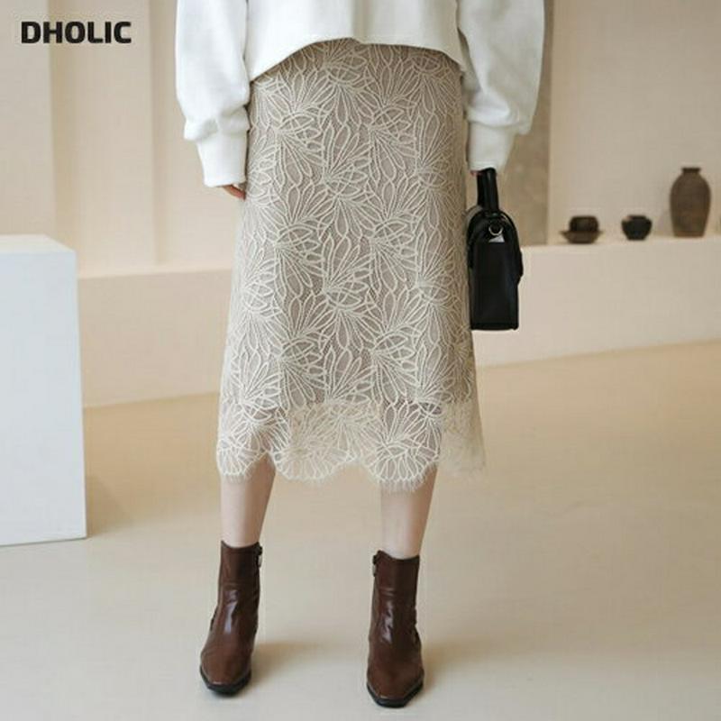 【新作10%OFF】レースリバーシブルスカート・全2色・b64217 レディース【sk】【韓国 ファッション ボトムス スカート