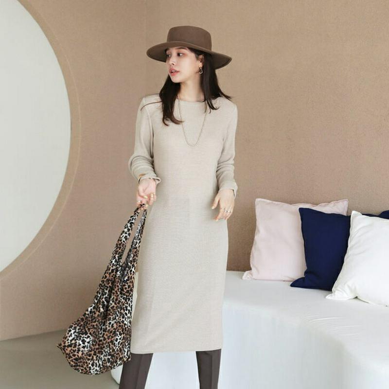 【新作10%OFF】ニットストレートワンピース・全4色・b64205 レディース【ops】【韓国 ファッション ワンピース ミデ