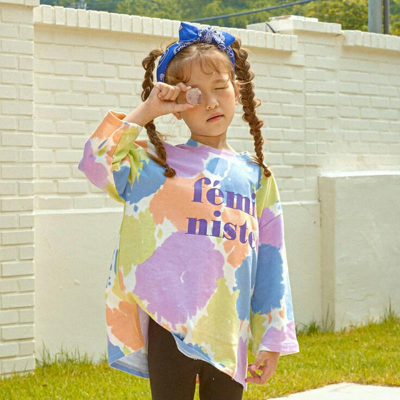 【新作10%OFF】レタリングペイント風Tシャツ・u06124 キッズ【3~8才】【tops】【トップス Tシャツ 長袖 ペイン