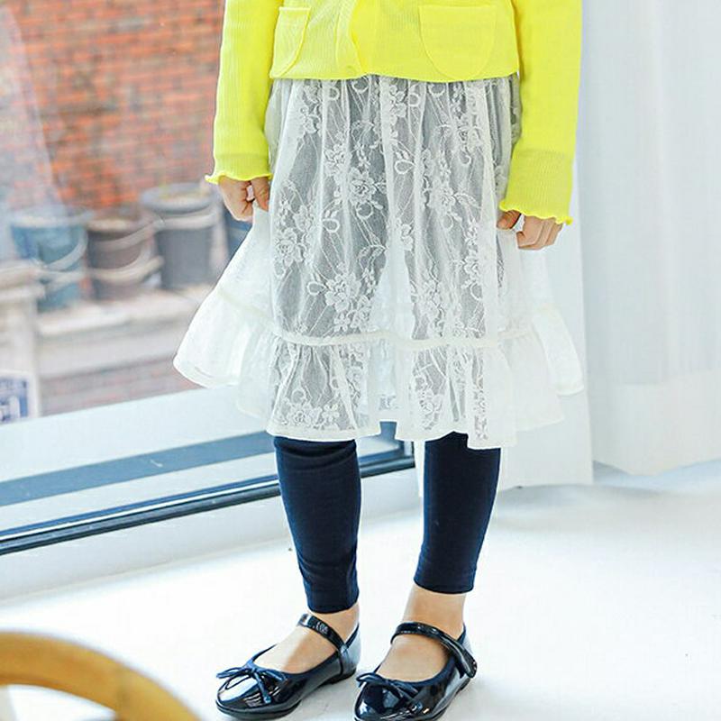 【新作10%OFF】フラワーレーススカートレギンス・p005656 キッズ【3~8才】【pt】【スカートレギンス スカート レギ