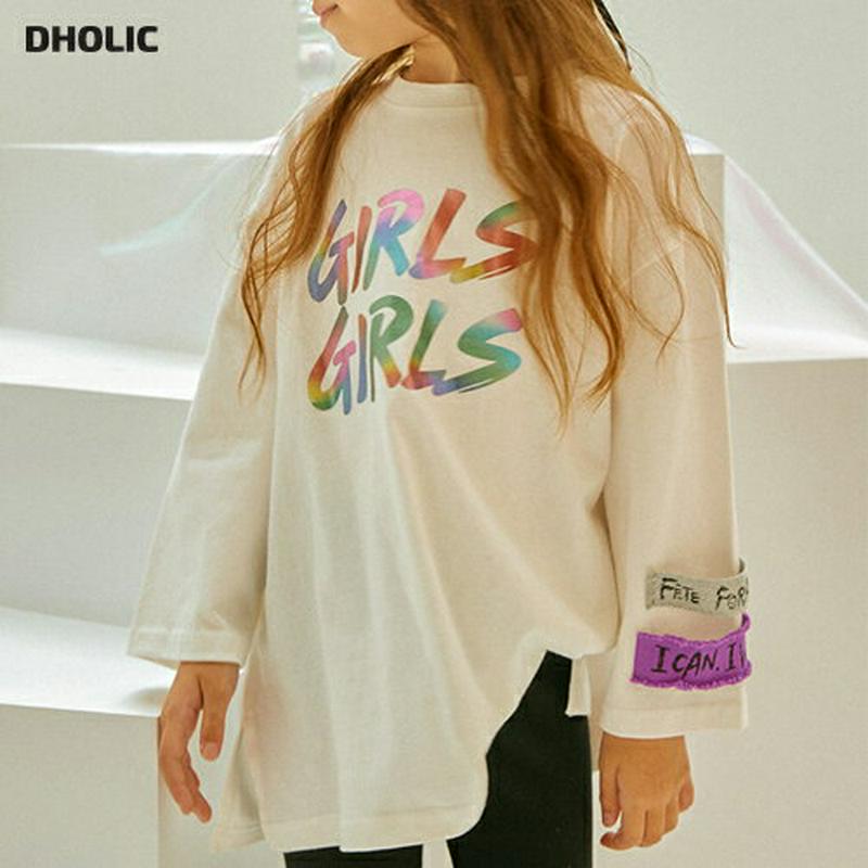 【新作10%OFF】GIRLカラフルレタリングTシャツ・u06123 キッズ【3~8才】【tops】【トップス Tシャツ 長袖 