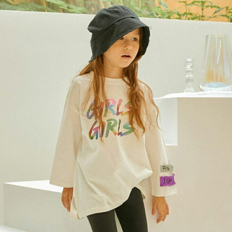 【新作10%OFF】GIRLカラフルレタリングTシャツ・u06123 キッズ【3~8才】【tops】【トップス Tシャツ 長袖 