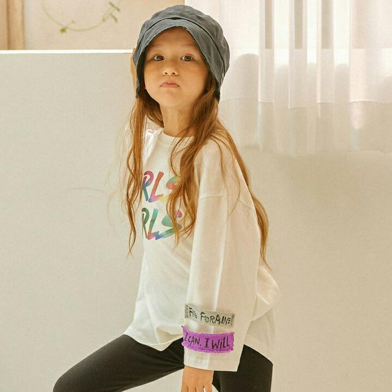 【新作10%OFF】GIRLカラフルレタリングTシャツ・u06123 キッズ【3~8才】【tops】【トップス Tシャツ 長袖 
